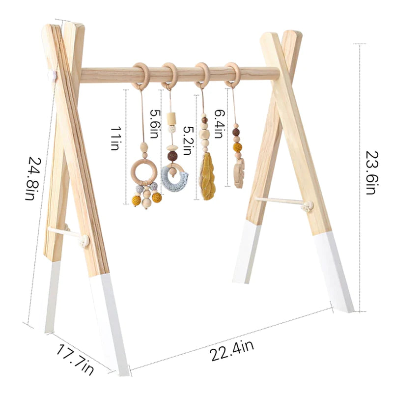 1Set Play Gym Frame Baby Activity Wooden Fitness Frames Play Gym Mobile Baby Room Decoration Newborn Baby Accessories Rattle Toy